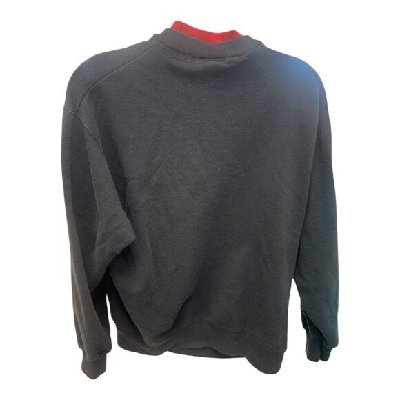 Vintage Morning Sun Black L Window Cardinals Winter Scene Red Crewneck Sweater - Picture 6 of 6